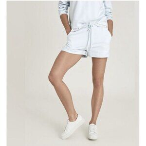 Reiss Annie Jersey Shorts Womens Size L Powder Blue Cotton Blend New